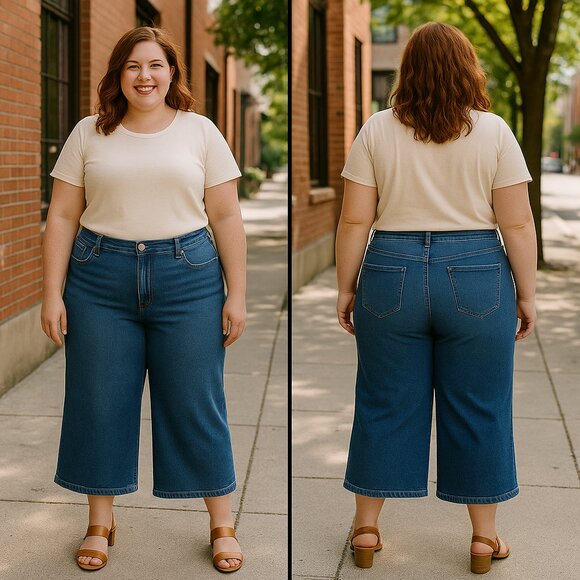 ✨ Universal Thread Crop Wide Leg Jeans – Misty Blue - Picture 1 of 16